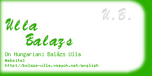 ulla balazs business card